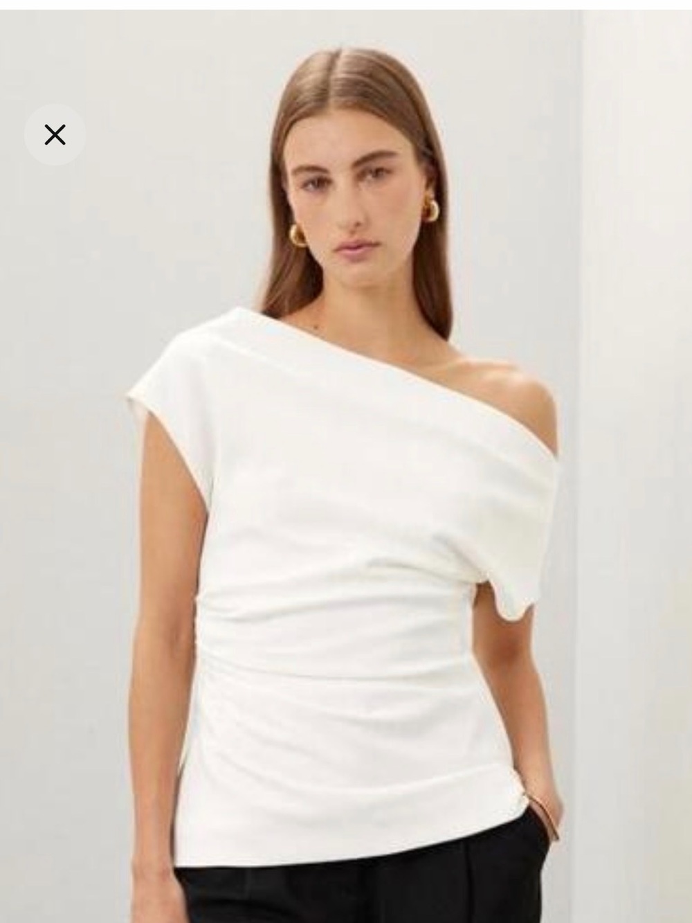 Proenza Schouler White One-Shoulder Draped Top